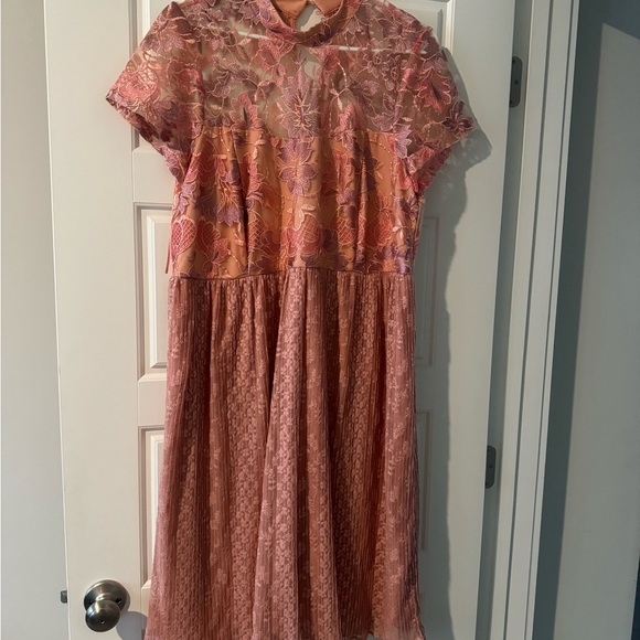 Lane Bryant Tangerine Purple Lace Embroidery Dress - Picture 3 of 3